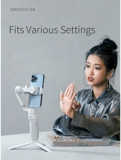 Zhiyun Smooth Q4 Combo Phone Gimbal with 3 Axis Stabilization and 15 Operating Hours White