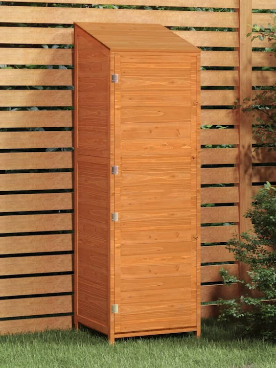 Wooden Garden Warehouse with Single-Leaf Door Brown L0.55xW0.52xH1.745cm