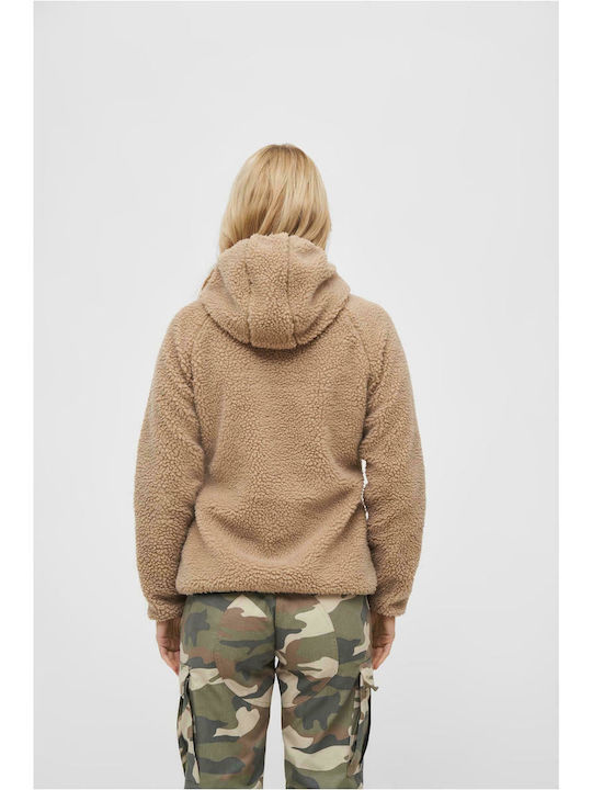 Brandit Fleece Γυναικεία Ζακέτα με Φερμουάρ Camel