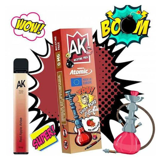 Atomic Atomic Einweg-E-Zigarette 700 Einweg-E-Zigaretten Roter Apfel Anis Ohne Nikotin 2ml Braun