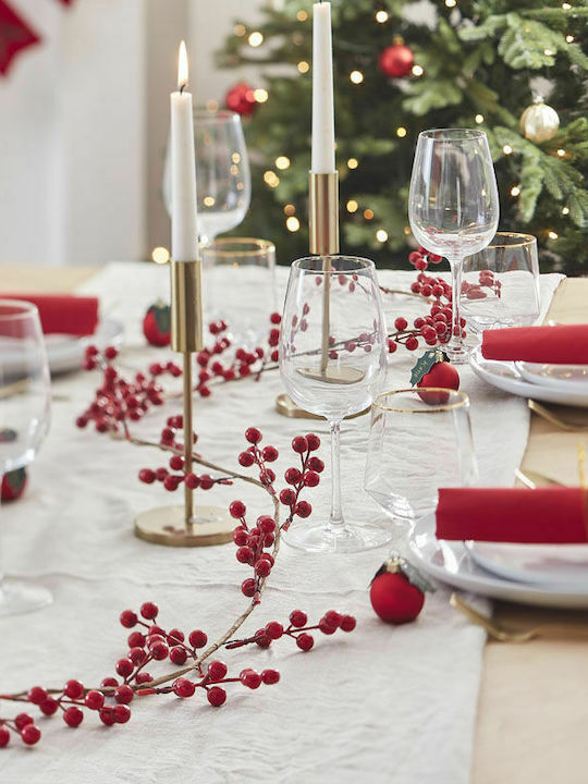 JK Home Decoration Weihnachtliche Girlande Plastik Rote Beeren Rot 1Stück