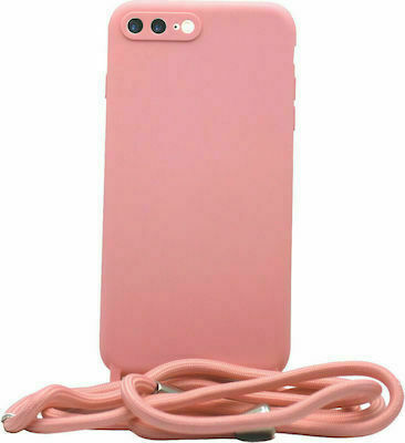 Liquid Silicone Back Cover with Strap Pink (iPhone 8/7 Plus)