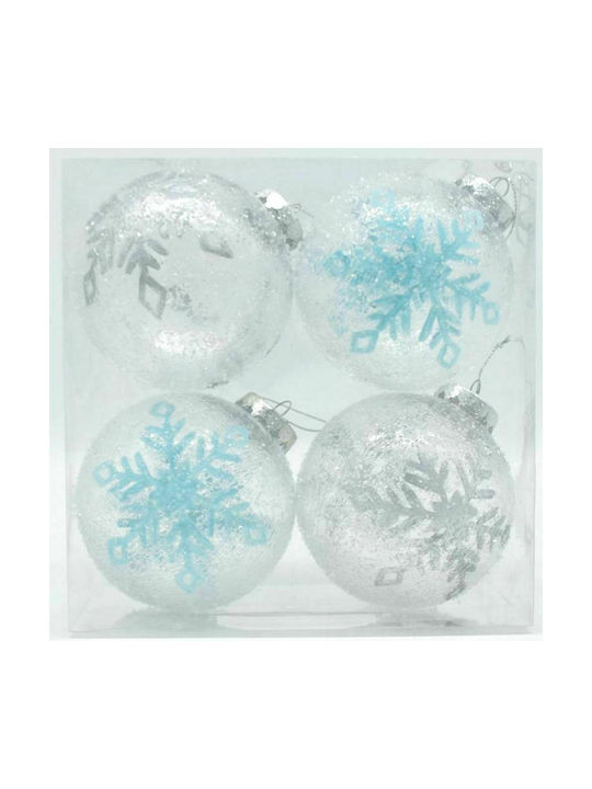 Hanging Ball Ornament Plastic Transparent Set 4pcs