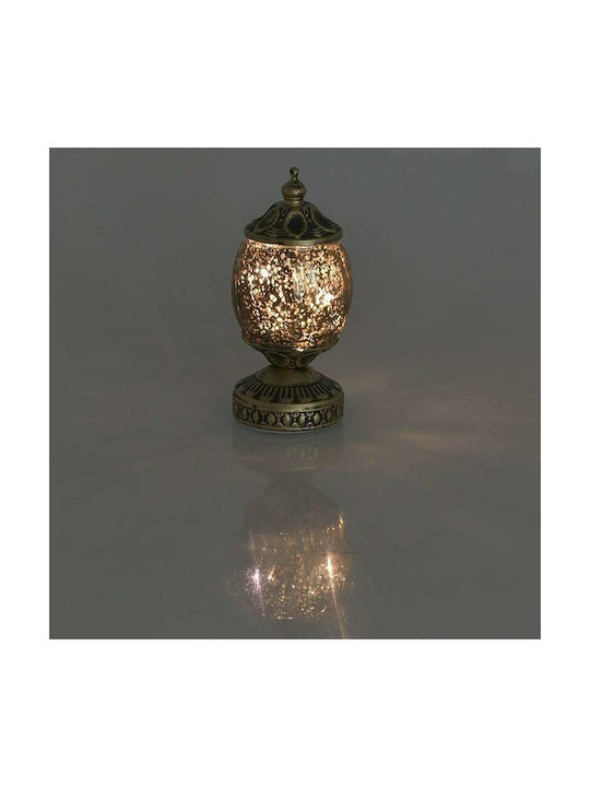 Inart Decorative Table Lamp Lattern Built-in LED Bronze 3-70-912-0122