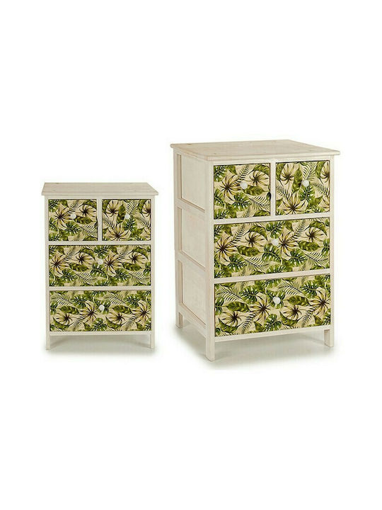 Regal-Einheit Aufbewahrung mit 3 Schubladen Light natural / Green L50xB32xH69cm