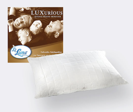 La Luna Luxurious Σετ Προστατευτικά Μαξιλαριών Обикновено/без плик Шити Бял 50x80см