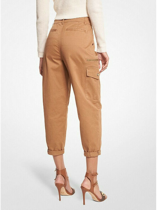 Michael Kors Women's Cotton Cargo Trousers Coffee