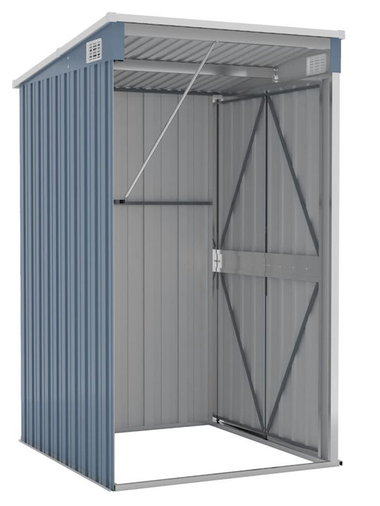 Metallische Gartenhaus GRAU mit Lüftungsschlitzen M1.18xB1xH1.78m