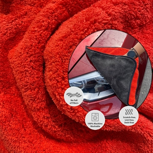 Feral Detailing Pro Πανί Μικροϊνών Στεγνώματος για Αμάξωμα Αυτοκινήτου Κόκκινο 38x38cm
