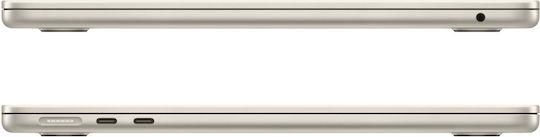 Apple MacBook Air 13.6 Zoll 2022 IPS Retina Display Modell M2 8-Kern 8 GB 256 GB SSD 8-Core-GPU Herstellerfarbe Starlight Tastatursprache Internationales Englisch