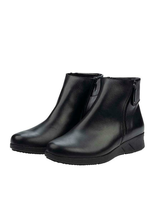 Ghete dama de piele cu Platformă Negru