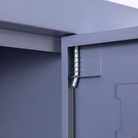Dulap Metalic cu 15 Dulapuri Antracit Checkmate 90x45x180cm