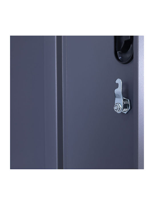 Dulap Metalic Galvanizat Cu Din Posibilitatea De Blocare Cu 3 Dulapuri Antracit Mat 90x45x195 Cm