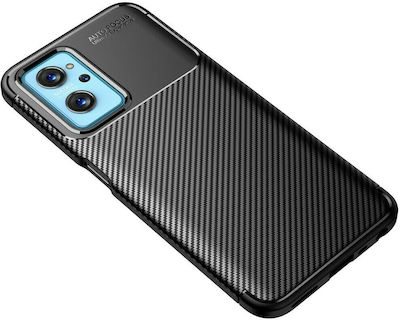 Ancus AutoFocus Carbon Fiber Silicone Back Cover Black (Realme 9i)