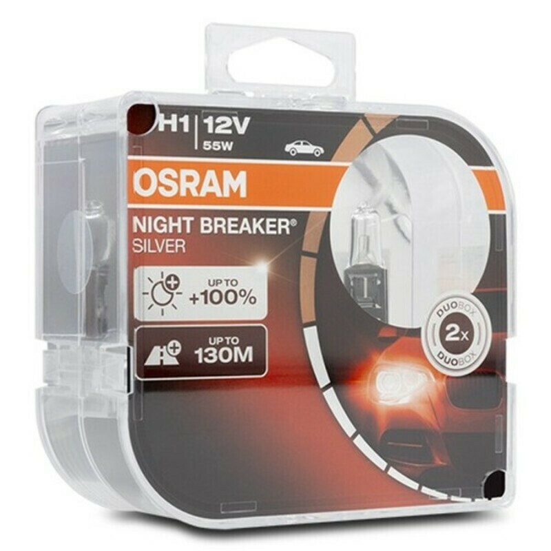 Osram Λάμπες Αυτοκινήτου Night Breaker Silver H1 Αλογόνου 12V 55W 2τμχ  64150NBS-HCB