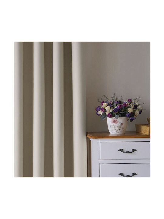 My Home Luxury Verdunkelungsvorhang mit Bleistiftfalten Dellia Ecru 280x300cm