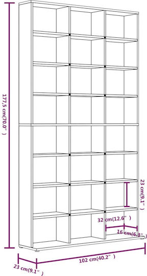 vidaXL Floor Standing Case 104x23x177.5cm