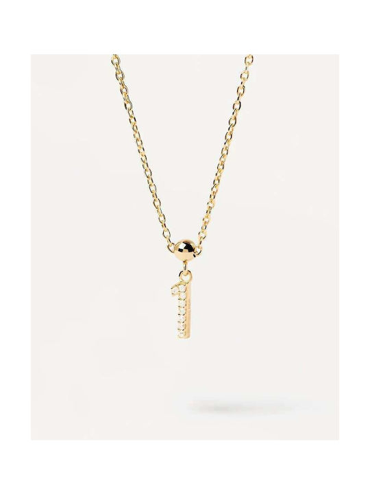 P D Paola Necklace from Gold Plated Silver with Zircon