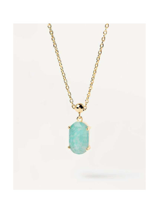 P D Paola Amazonite Serenity Necklace from Gold Plated Silver