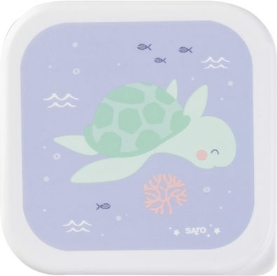 Saro Sea Friends Plastic Kids' Lunch Set Purple