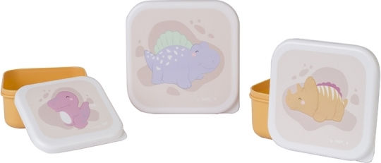 Saro Happy Dinos Πλαστικό Παιδικό Σετ Φαγητού Πορτοκαλί