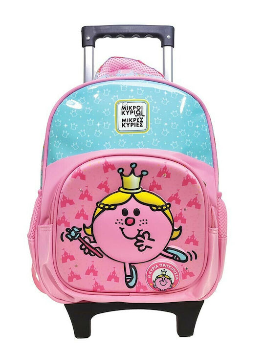 CHartini Poli The Lady Princess School Bag Trolley Kindergarten Pink with Water Bottle Holder 8Liters