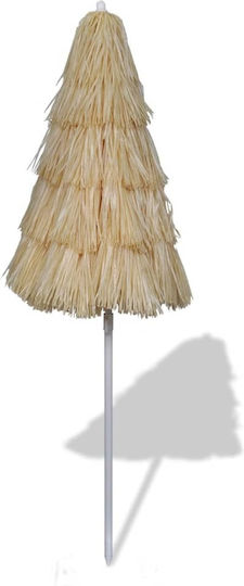 Professionell Garten & Terrassen Sonnenschirm Bodenständer Rund Geflecht Metall Hawaii Beige Ø1.8m