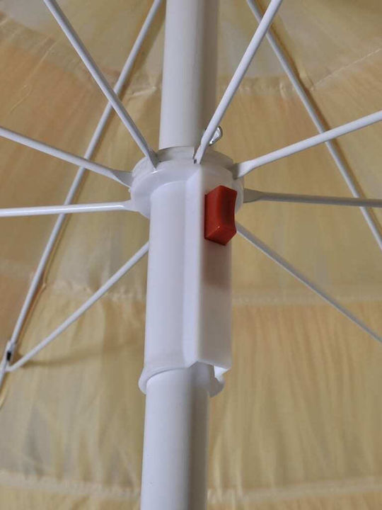 Professioneller Rundschreiben Geflecht Metall Hawaii Beiges Sonnenschirm Φ1.8m