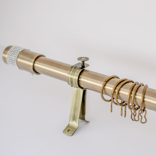 My Home Luxury Metallische Vorhangstange Santo Einzeln Durchmesser 25mm Länge 120cm Gold 25220