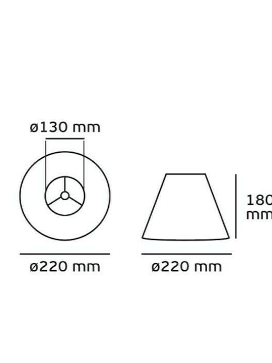 VK Lighting Conică Abajur Bej cu Diametru 22cm