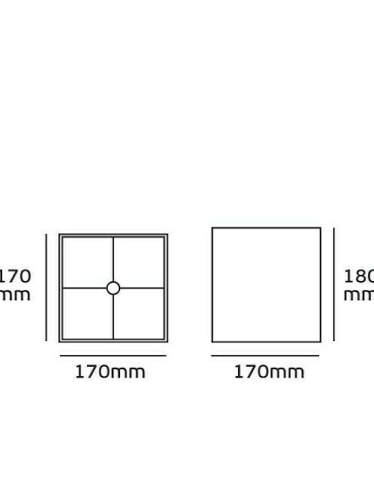 VK Lighting VK/E27/E14/S17/112 Τετράγωνο Καπέλο Φωτιστικού Ροζ με Πλάτος 17cm