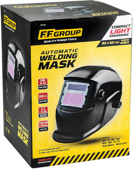 FFG Welding Helmet with 92x42mm Visual Field Black