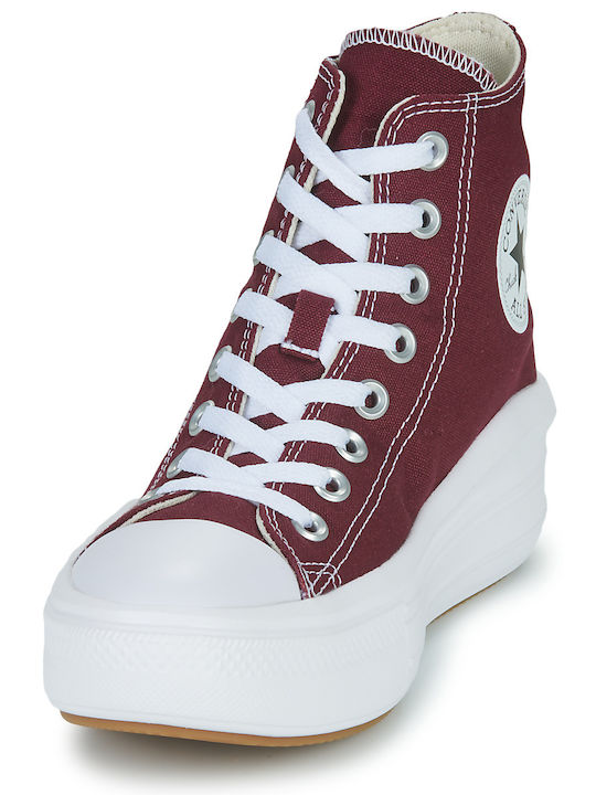 Chuck Taylor All Star Move Flatforms Tip Botine Burgundy