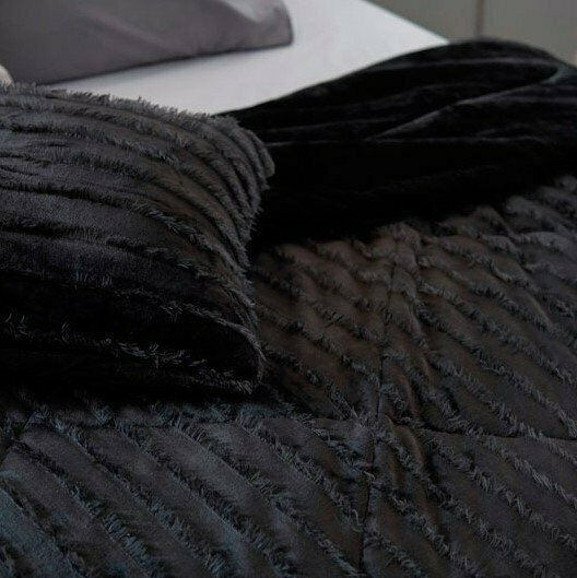 Palamaiki Gwen Κουβέρτα Βελουτέ Καναπέ 130x180εκ. Black