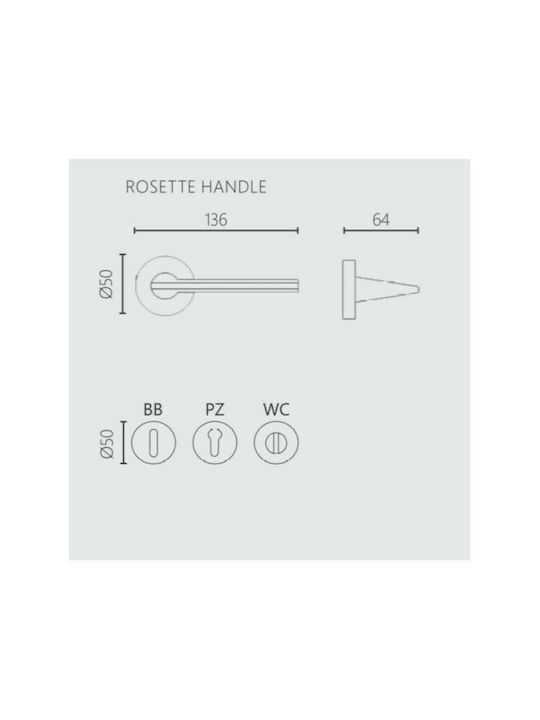 Zogometal Lever Middle Door with Rosette 2110 2110 Pair with Rosette Nickel