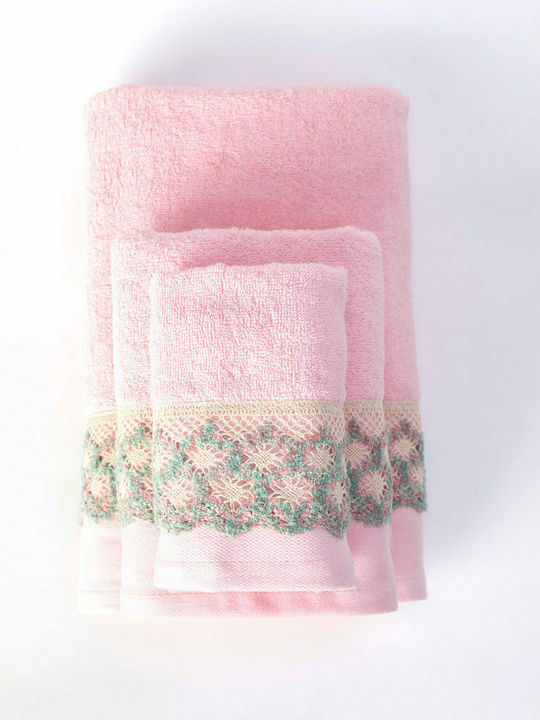 Borea 2pc Bath Towel Set Beautiful Pink