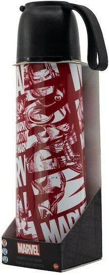Stor Marvel Avengers Bottle Thermos Stainless Steel 495ml Red with Mouthpiece