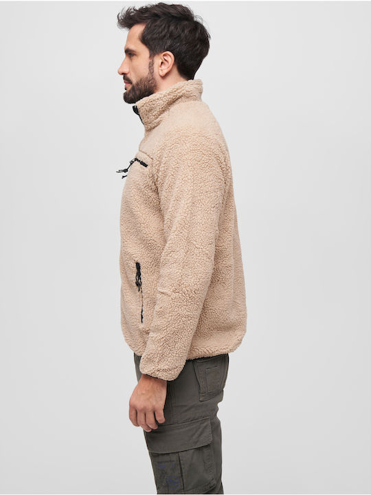 Cardigan Fleece pentru Bărbați Camel