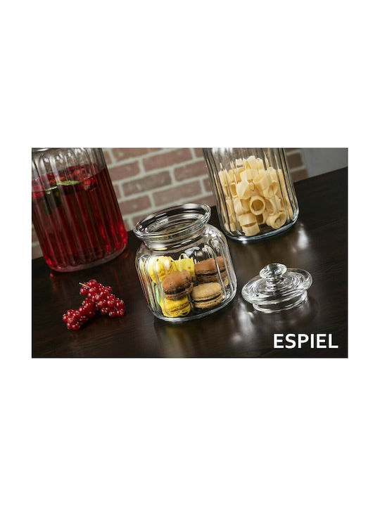 Espiel Viva General Use Vase with Airtight Lid Glass Transparent 900ml 1 Piece