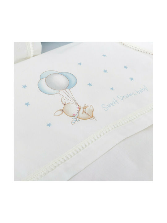 Borea Sweet Dreams Baby Sheets Set Crib Cotton Light Blue 120x160cm 3pcs 001501081011