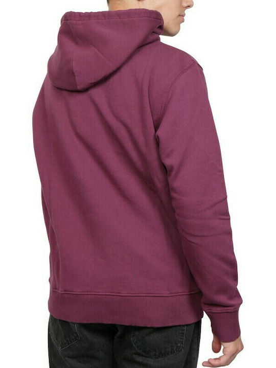 Franklin & Marshall Men's Sweatshirt with Hood and Pockets Burgundy