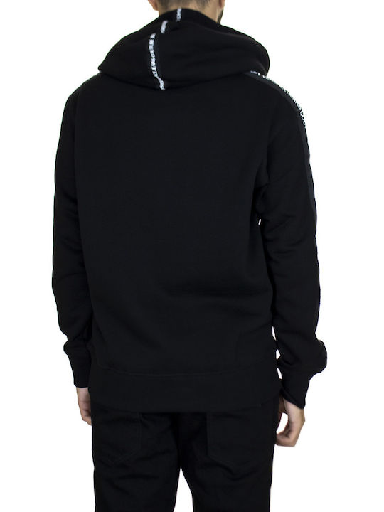 Versace Mix Logo Tape Men's Sweatshirt with Hood Black