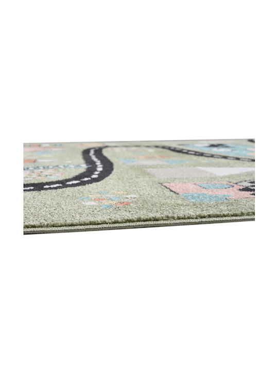 Balsan Carousel Παιδικό Χαλί Αυτοκινητόδρομος Πράσινο 160x230cm