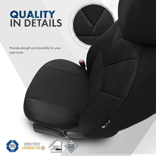 Otom Front Car Covers 11pcs Cotton Tempo Design Black