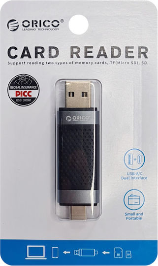 Orico CD2D-AC2 Card Reader USB 2.0 Type-C για SD/microSD