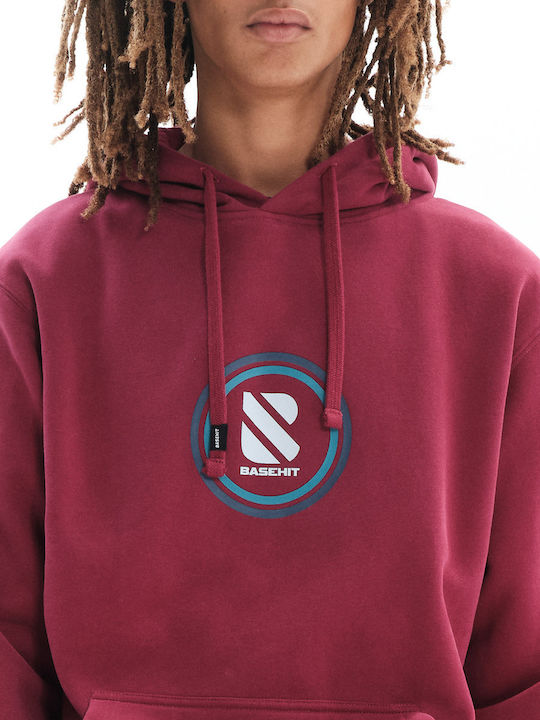 Sweatshirt with Hood Rasberry