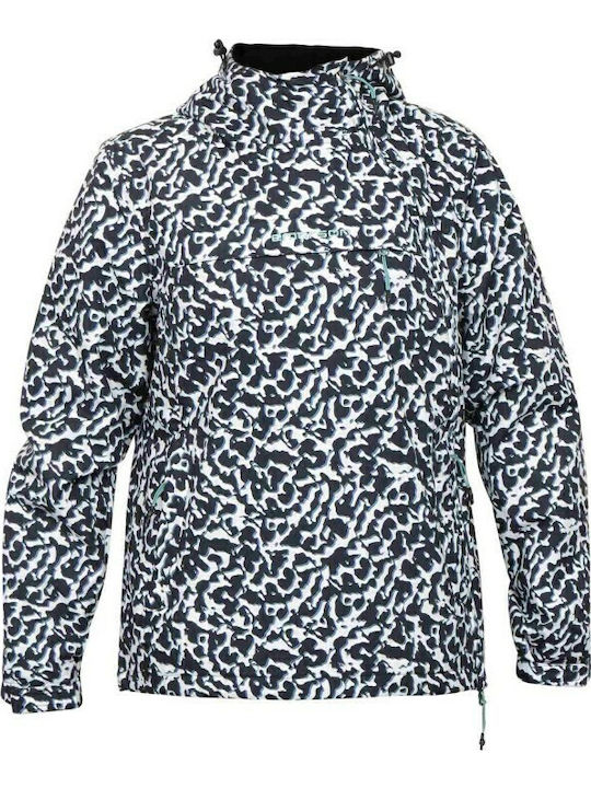 Women's Short Sports Jacket for Winter with Hood Animal Print