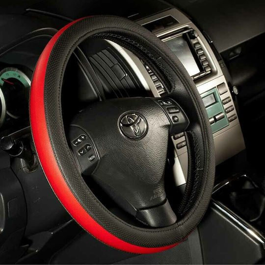 Otom Car Steering Wheel Cover Otom Easy-Fit with Diameter 37-39cm made of Leatherette Black