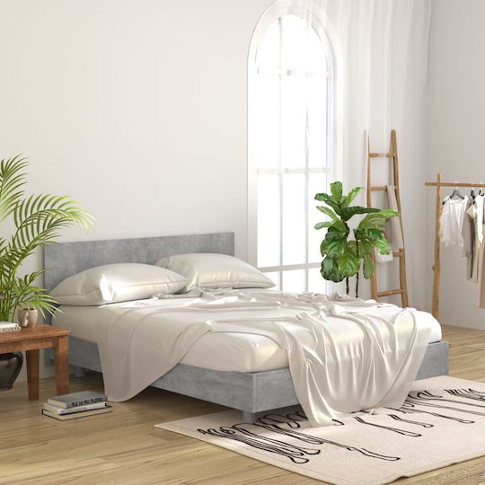 vidaXL Wooden Bed Headboard Gray Concrete 160x80cm