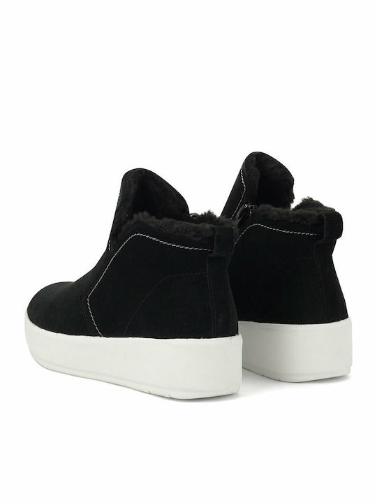 Layton Star Suede Γυναικεία Μποτάκια με Γούνα Μαύρα